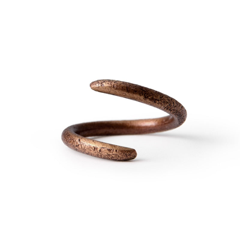 Curving Hand Crafted Texture Solid Copper Ring Rustic Artificial Oxidized Resizable Retro Punk Street for Men 2d4a8c0b 5ef3 4ff4 b538 b8cf73e79251