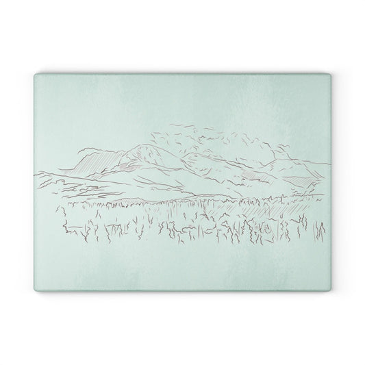 DTR Glass Cutting Board - 2 Mountains 2 Streams