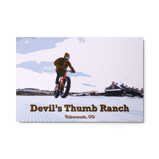 DTR Retro Snowbike Metal prints - 2 Mountains 2 Streams